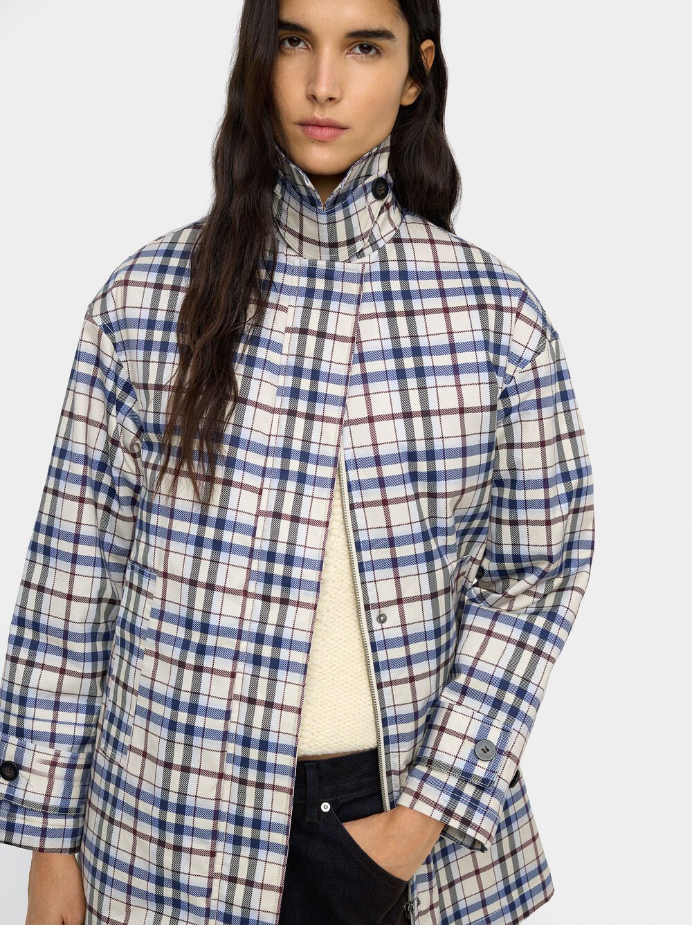 Jacket of cotton with squares