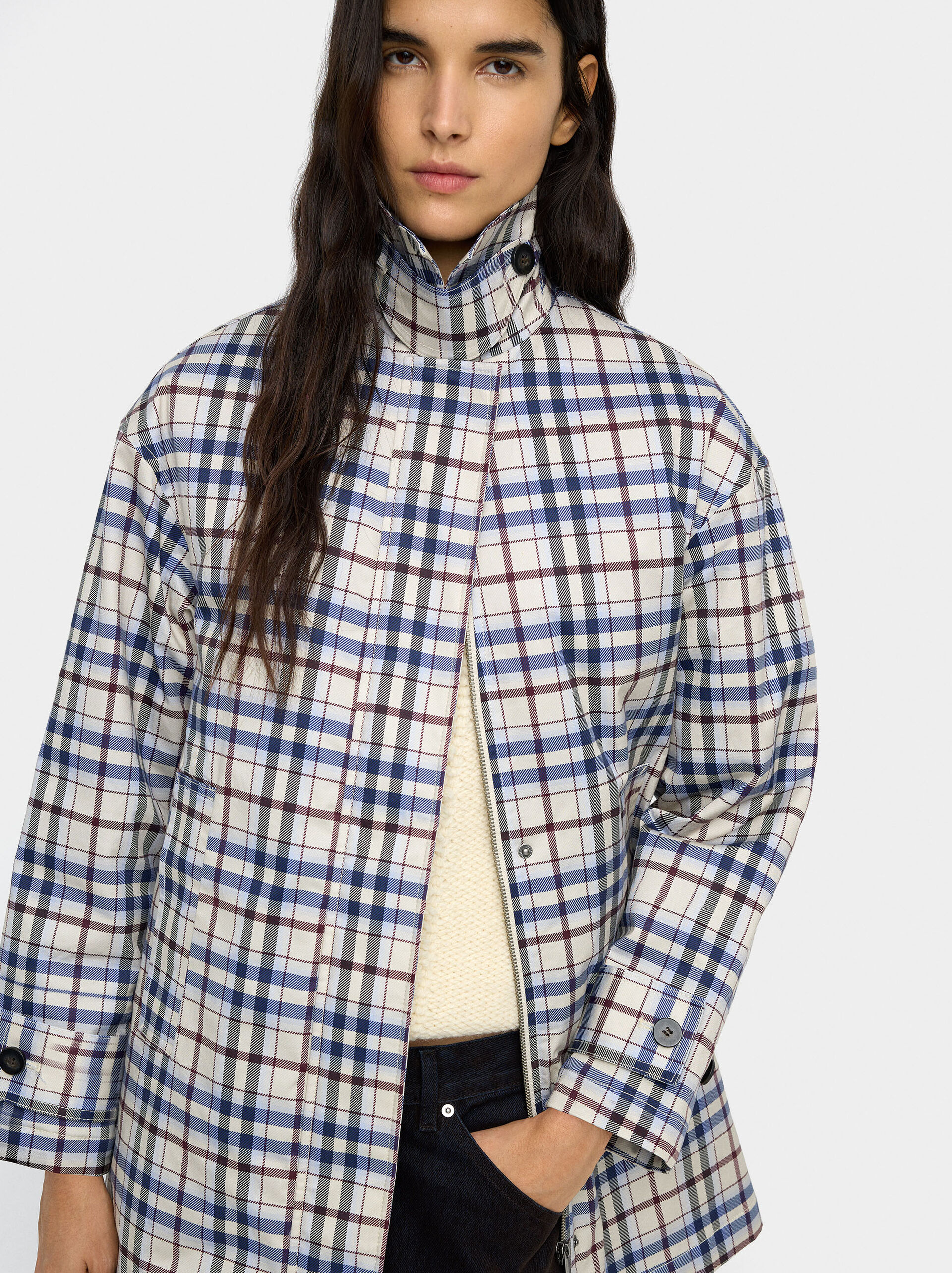 Jacket of cotton with squares image number 1.0