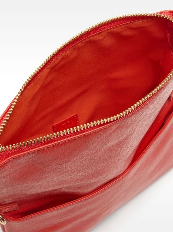 Crackle-effect crossbody bag