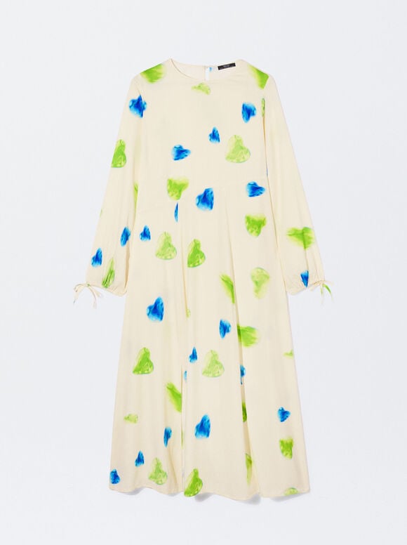 Online Exclusive -Hearts Print Dress, Multicolor, hi-res