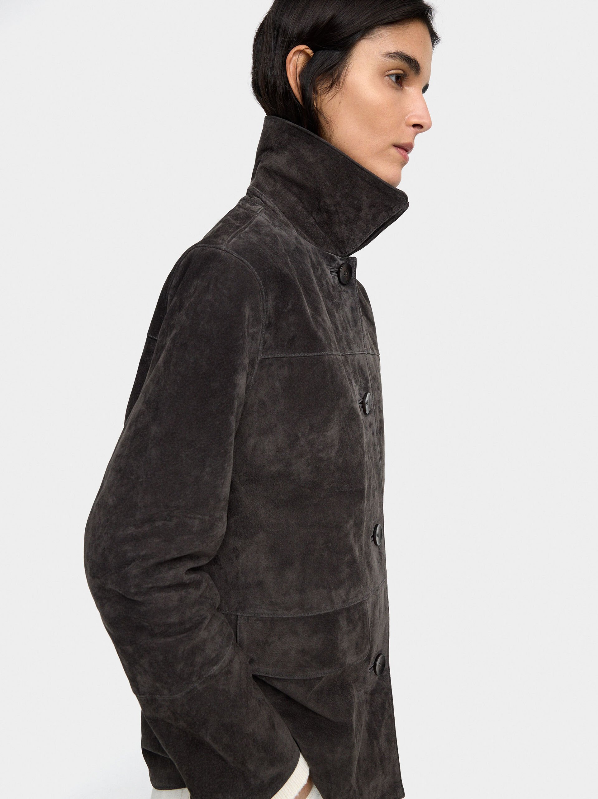 Leather jacket with buttons image number 2.0