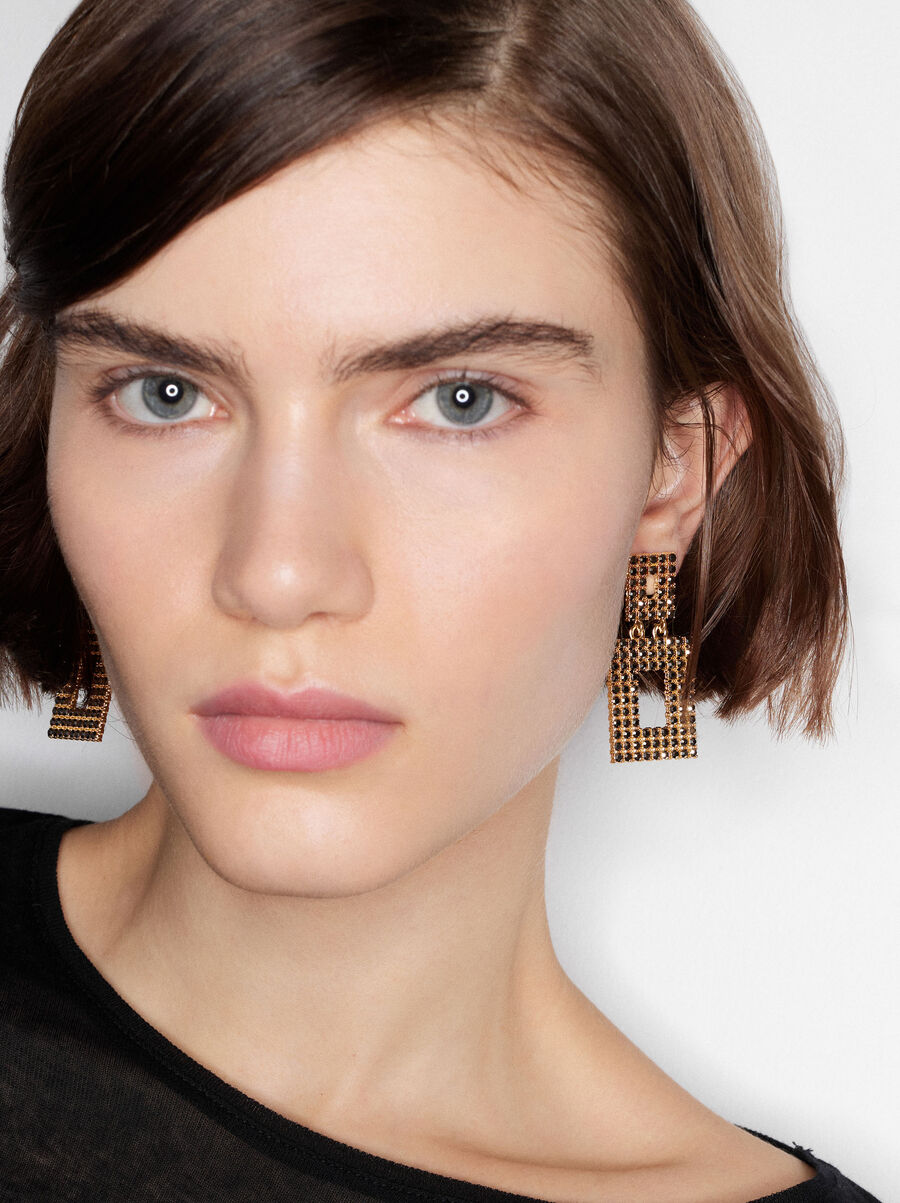 Medium earrings with crystals 