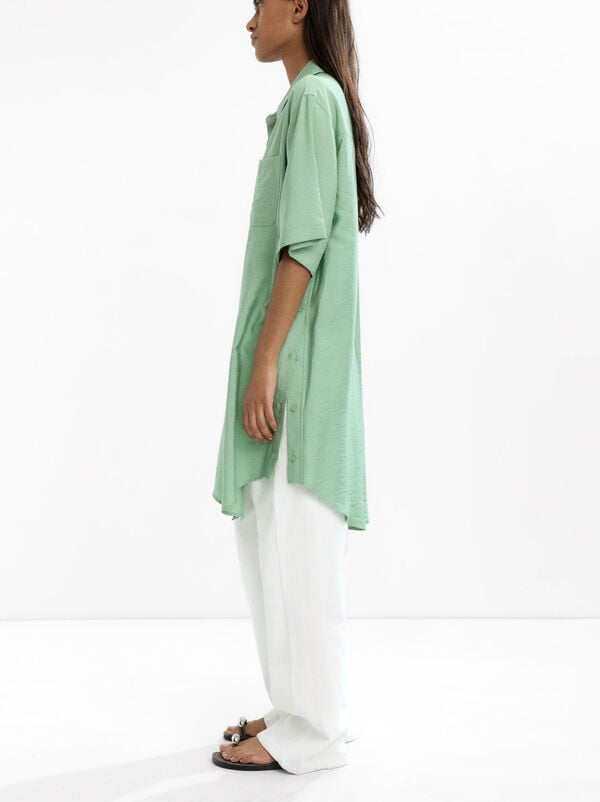 Shirt dress with pocket