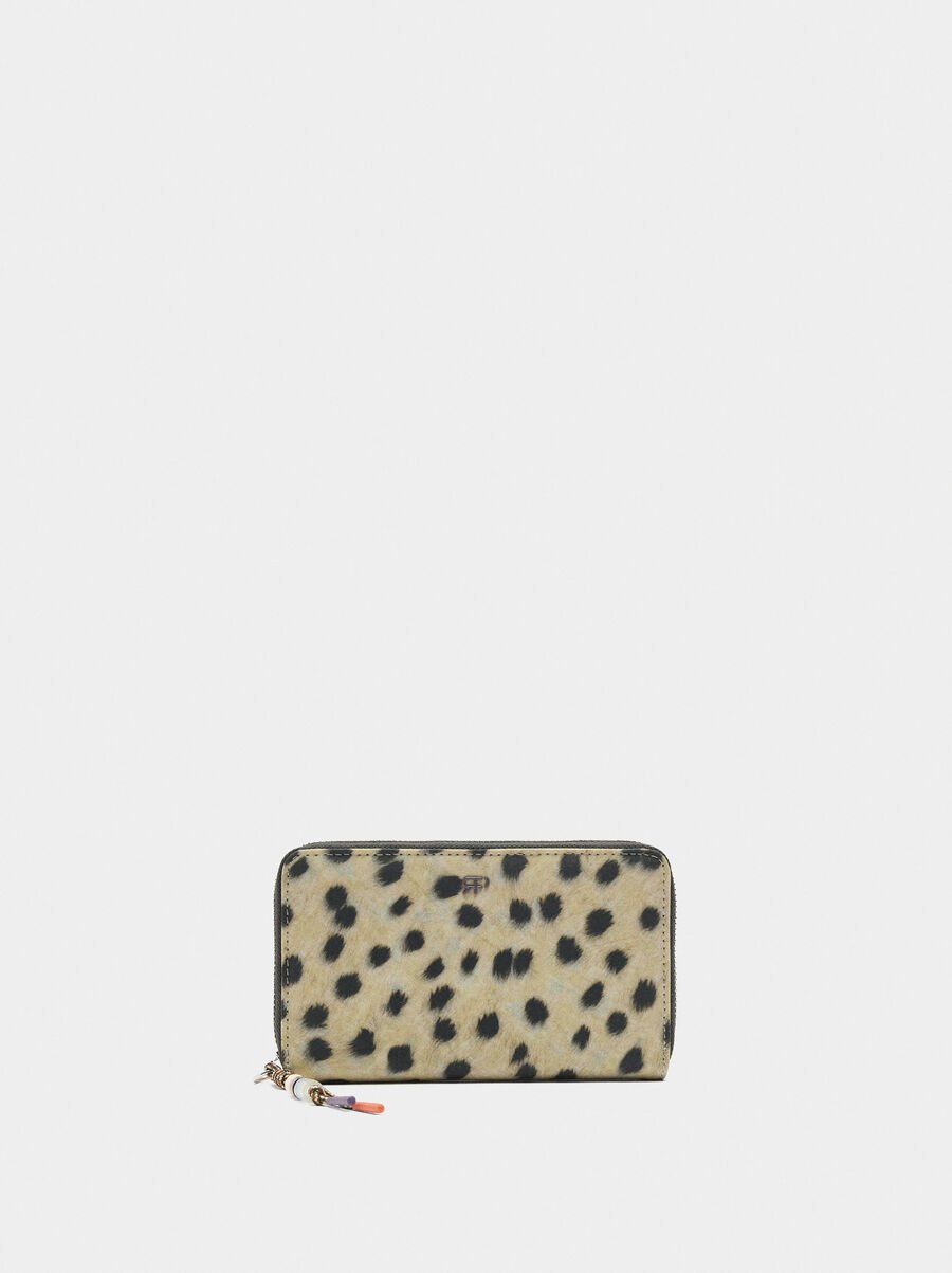Cartera de nylon estampado animal