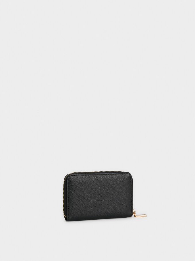 Small Plain Wallet, Black, hi-res
