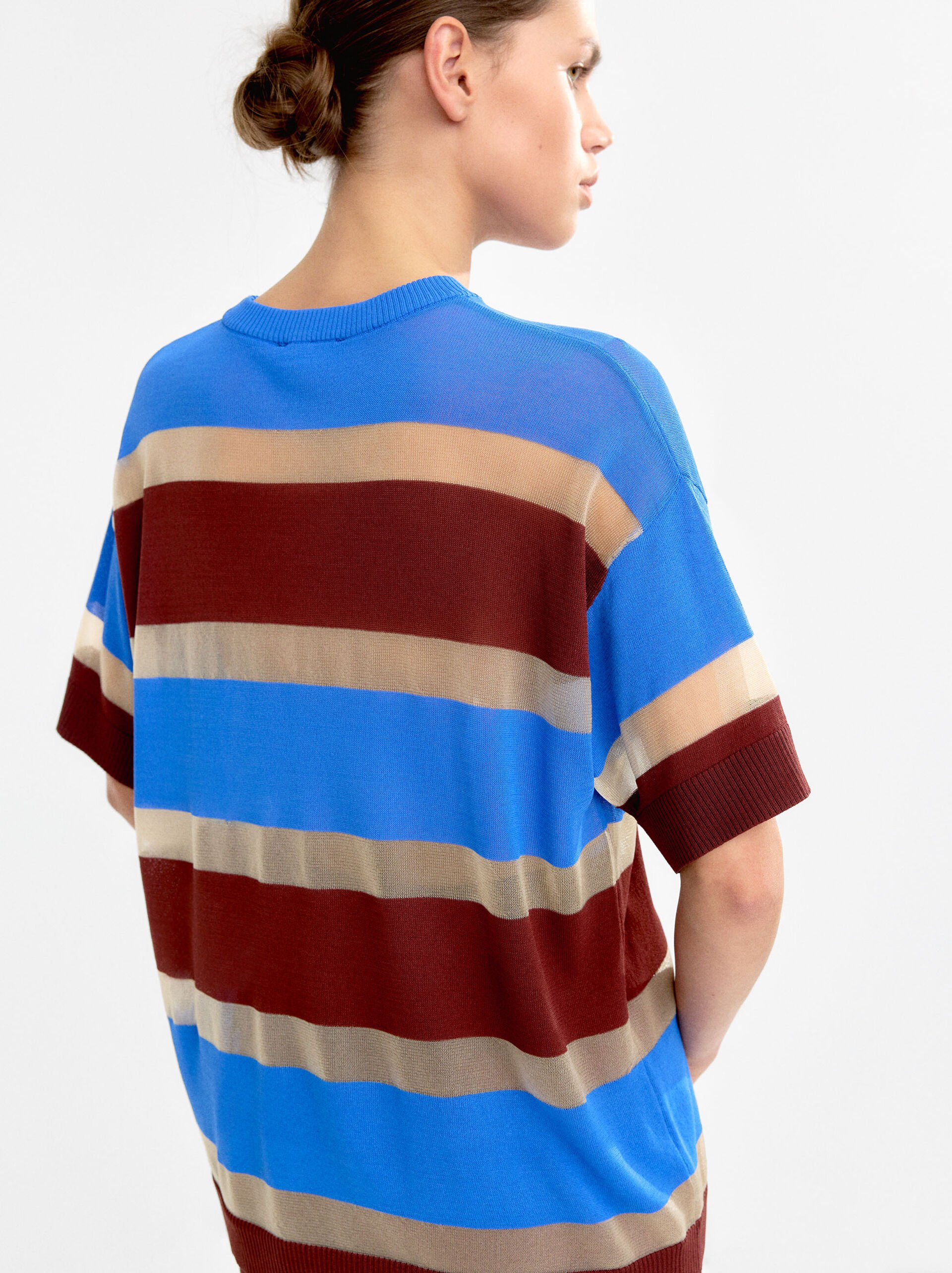 Striped knit sweater image number 3.0