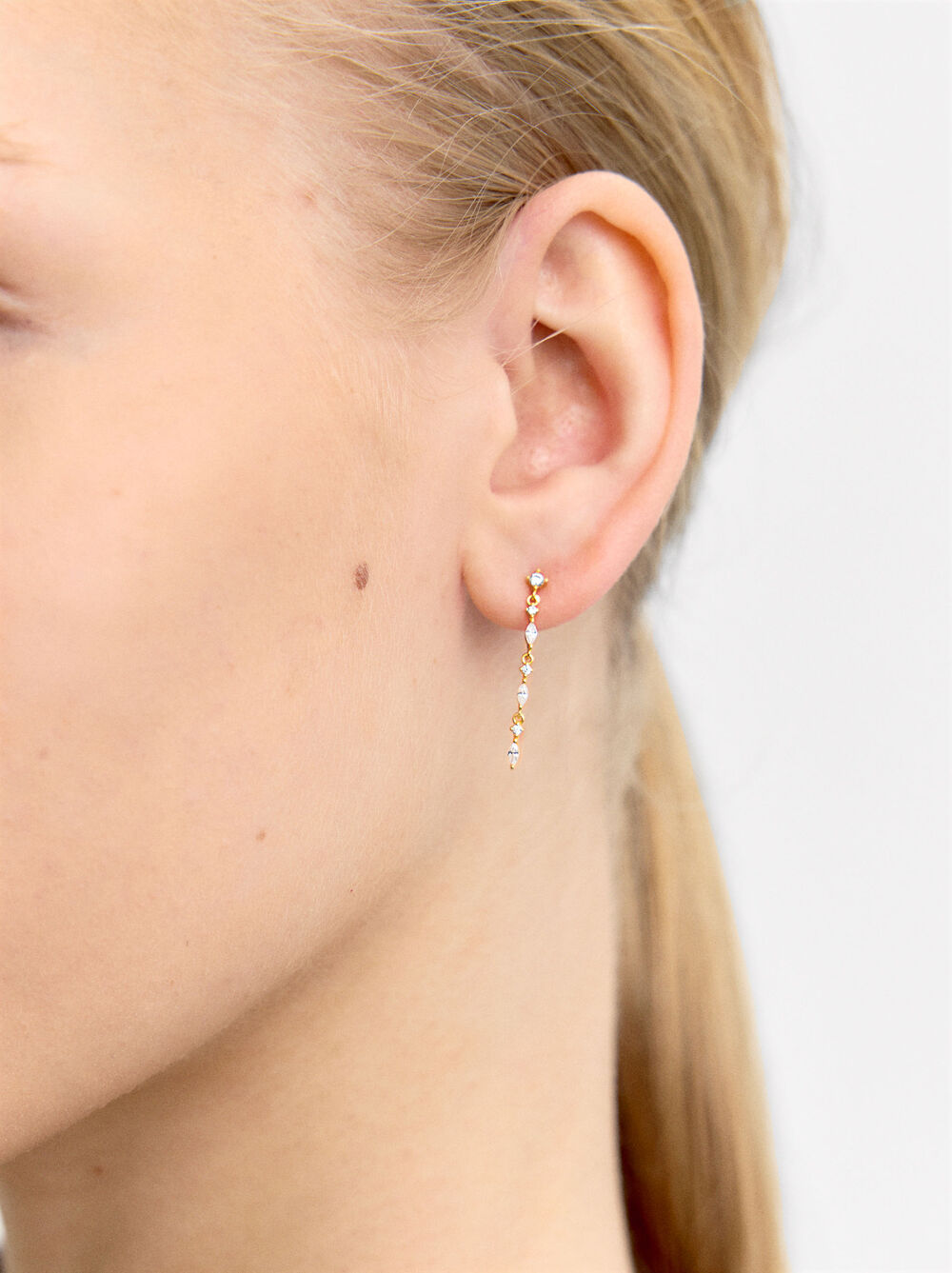 Earrings with zirconia and pearls - sterling silver 925