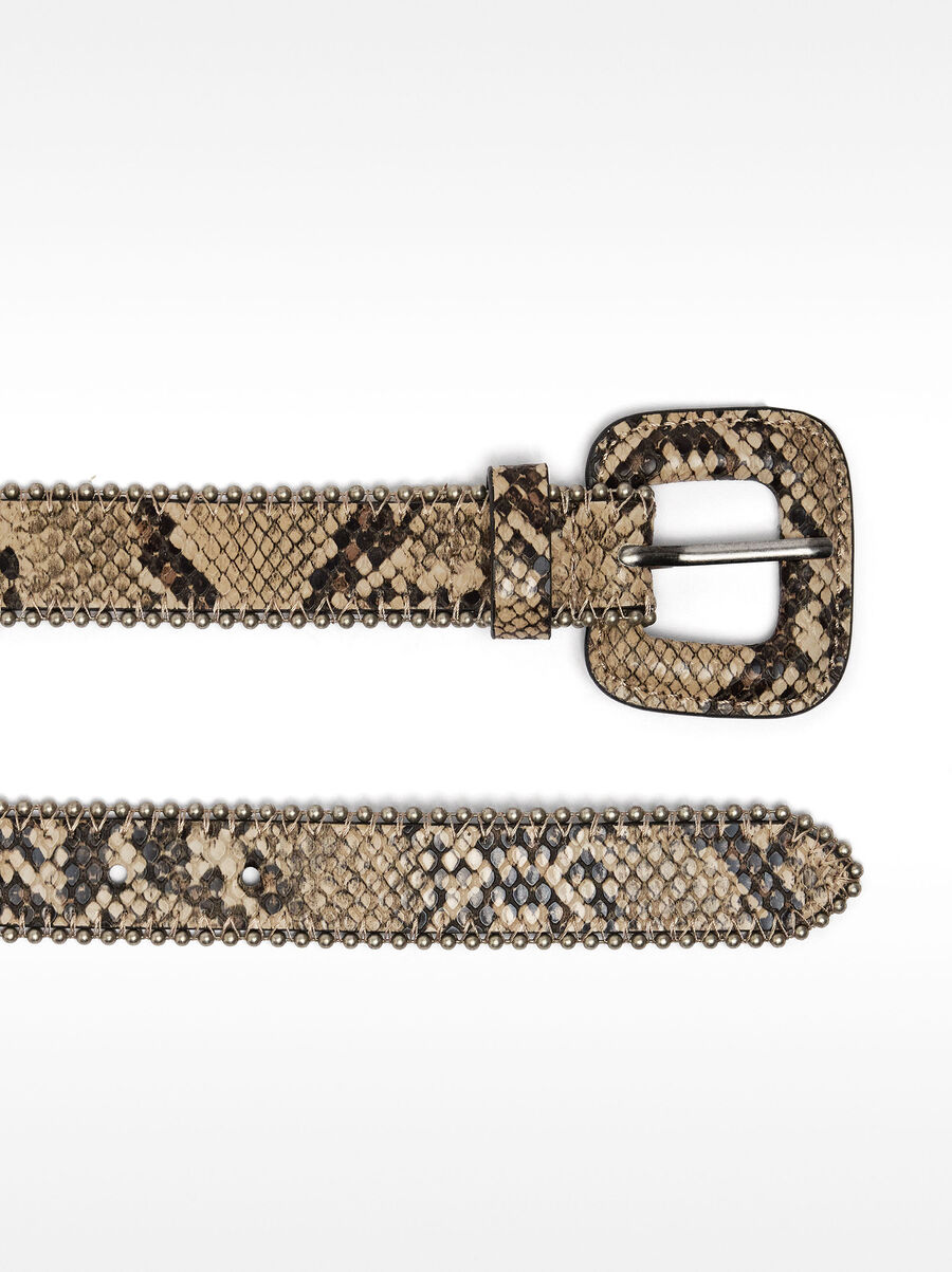 Animal printed belt with spheres