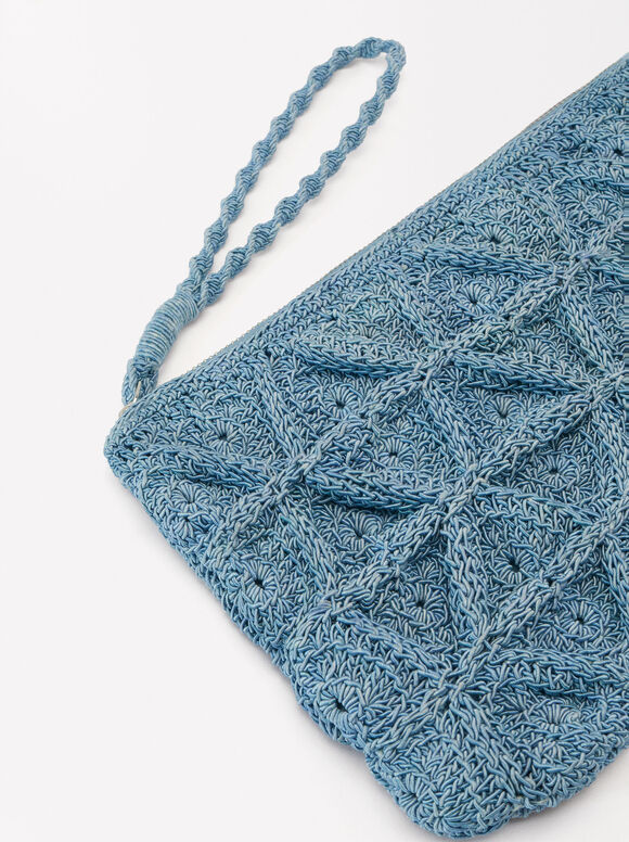 Crochet Party Bag, Blue, hi-res