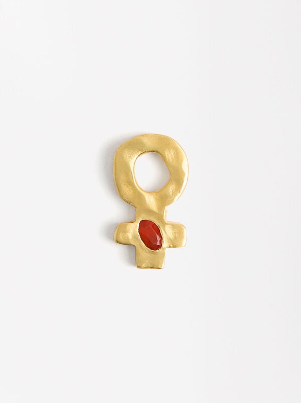 Venus charm with crystal gold plated 18k