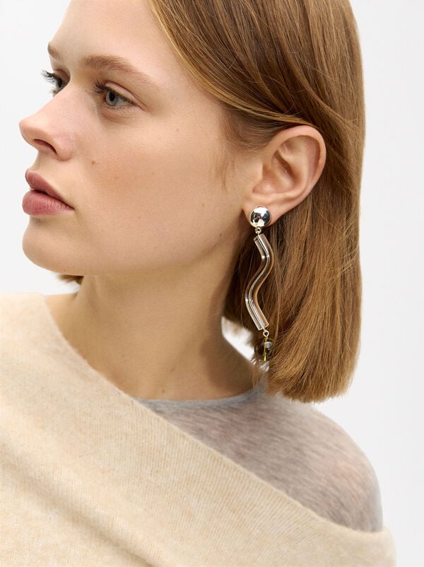 Wave transparent earrings