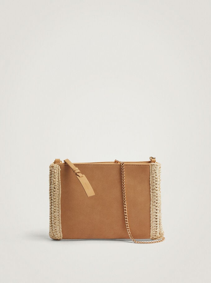 Braided Bag With Chain, Camel, hi-res