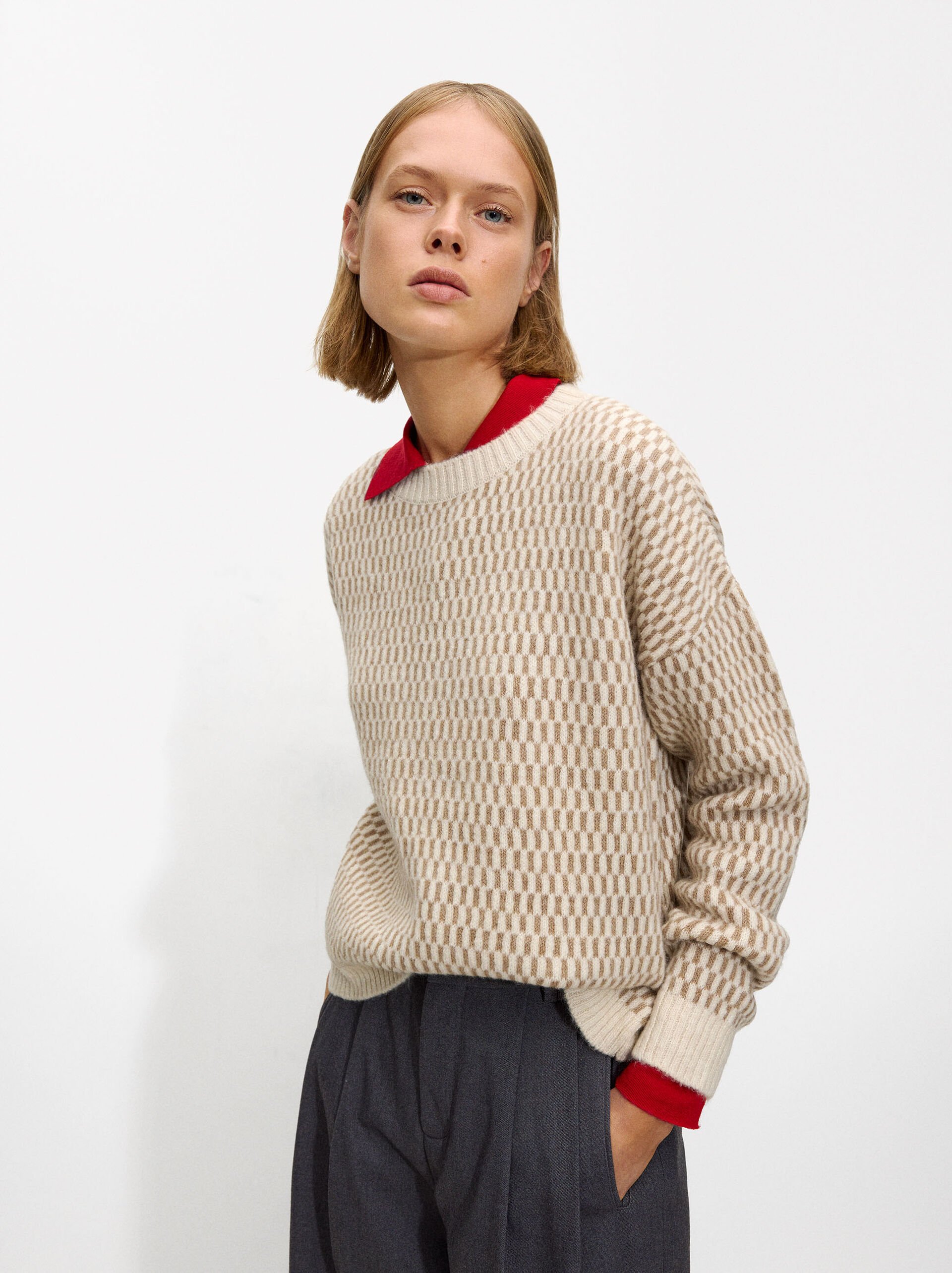 Jacquard knit sweater image number 1.0