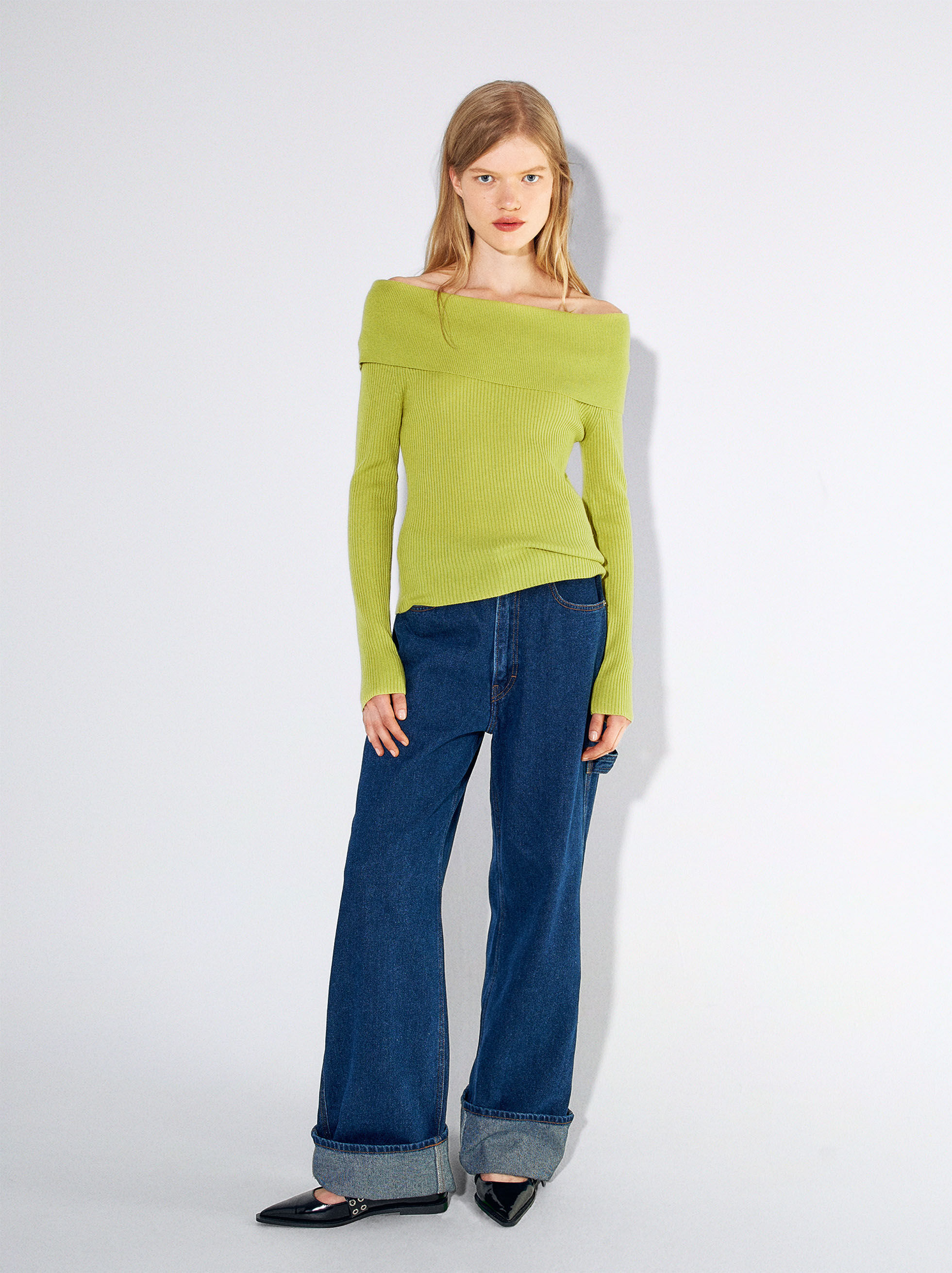 Denim jumper 2025 with off shoulder