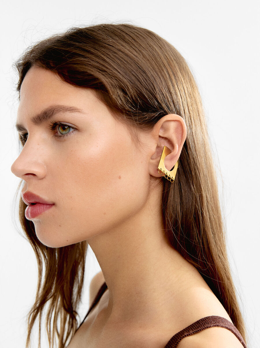 Square earcuff - stainless steel