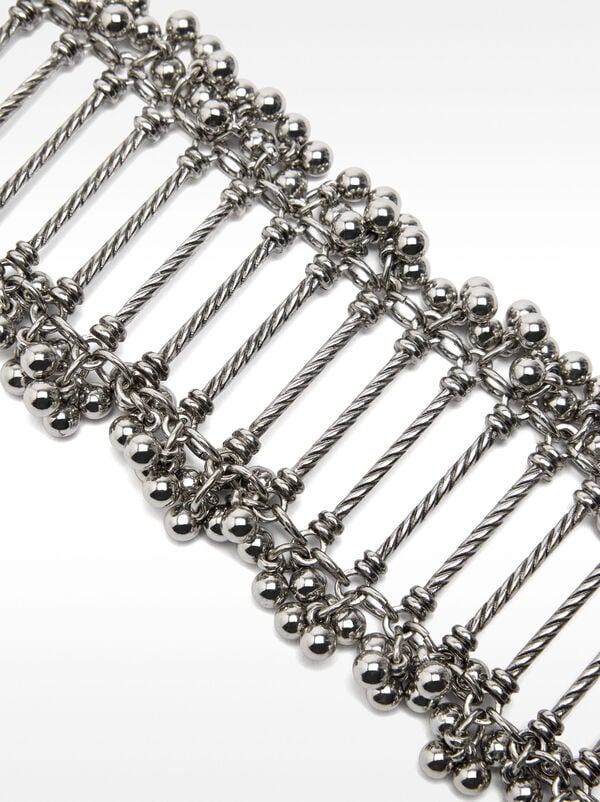 Ankle bracelet with bars and spheres