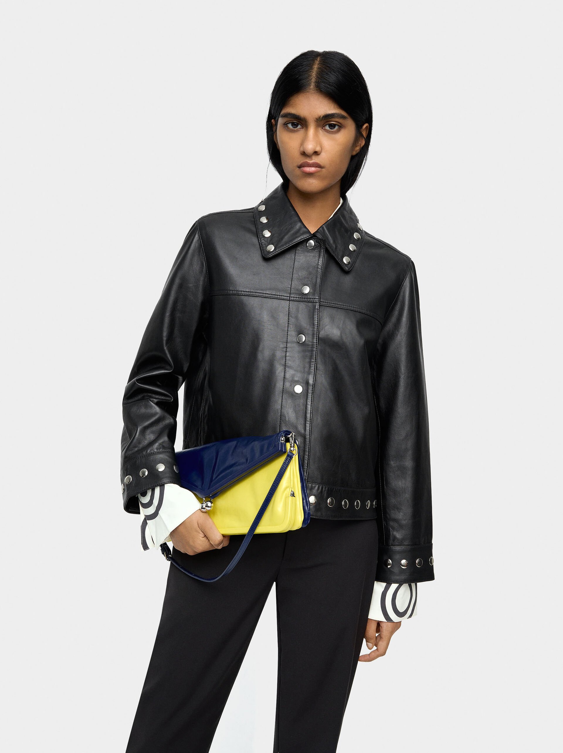 Leather jacket with studs image number 1.0