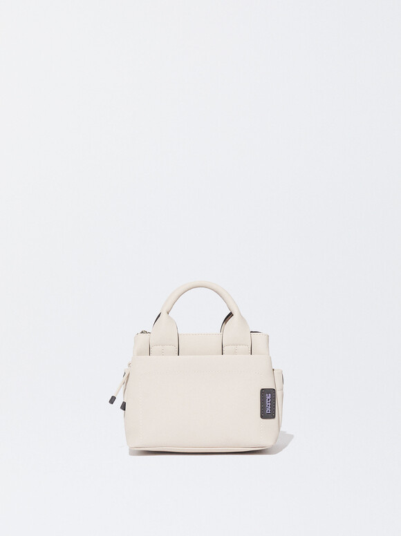 Tote Bag À Effet De Nylon, Écru, hi-res