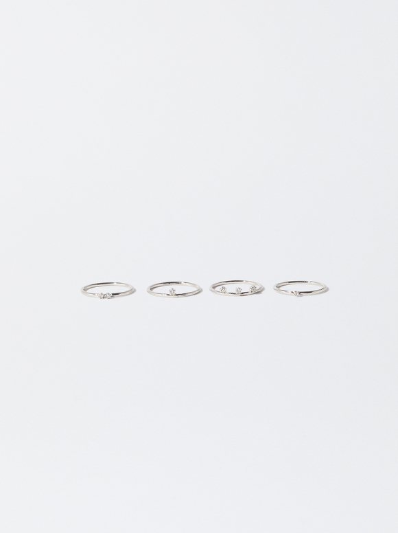 Ring With Zirconia, Silver, hi-res