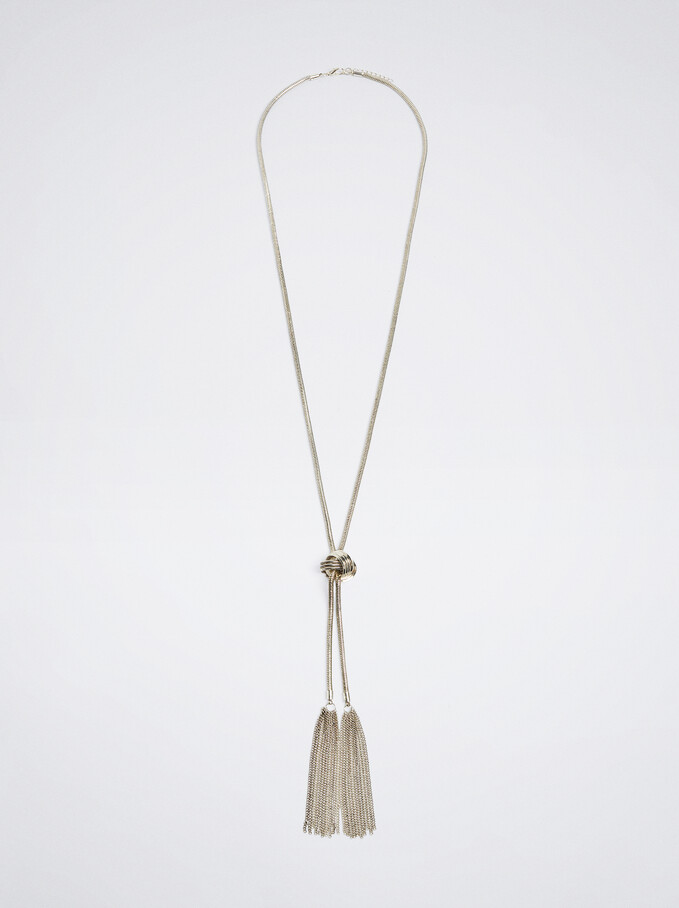 Long Silver-Plated Necklace, Silver, hi-res