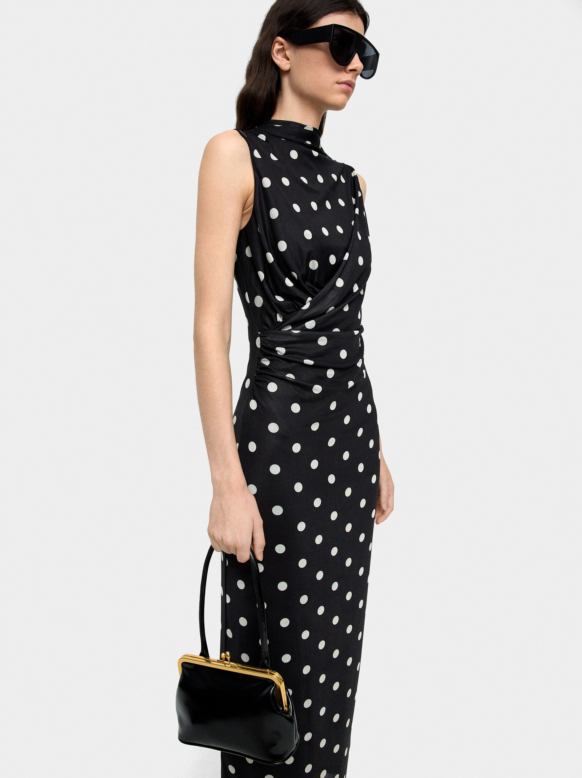Long dress with polka dots image number 2.0