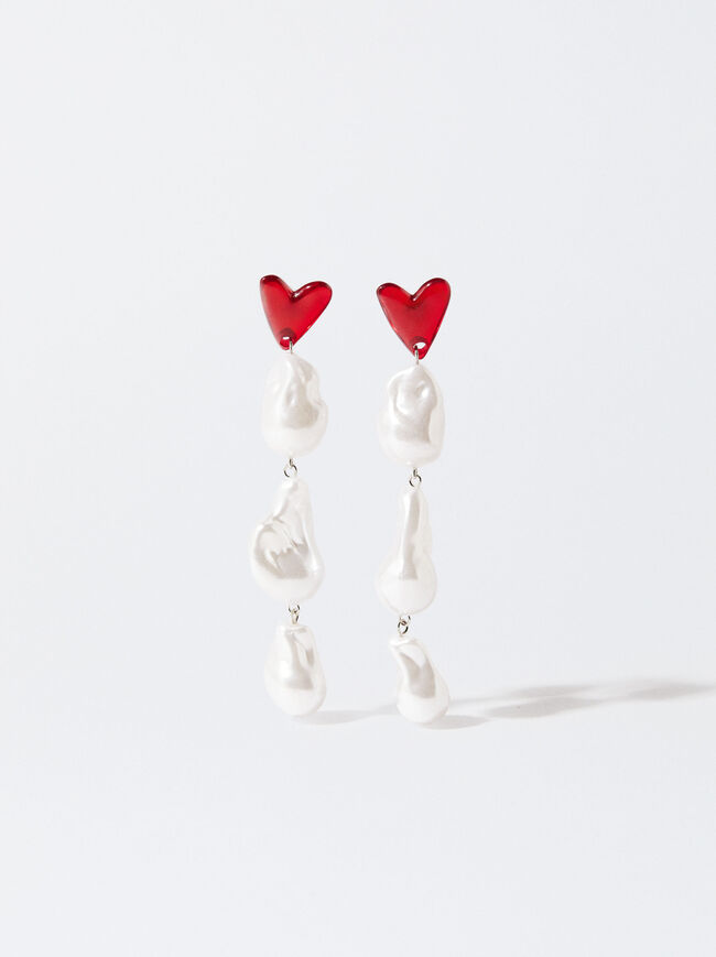 Online Exclusive - Resin Heart Earrings image number 0.0