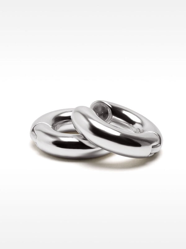 Maxi tubular hoop earrings - 925 sterling silver