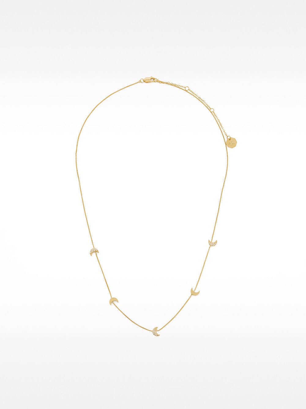 Colar com luas e cristais - prata de lei 925