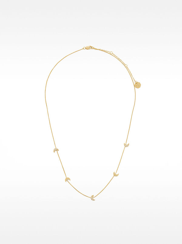 Necklace with moons and crystals - 925 sterling silver