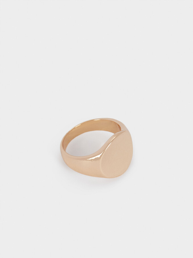 Pinky Finger Signet Ring, Golden, hi-res