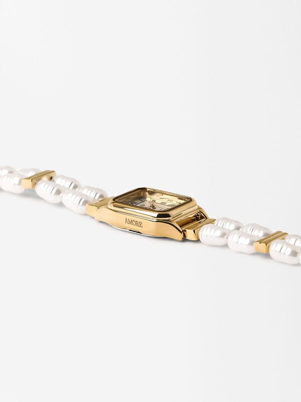Pearl bracelet watch 