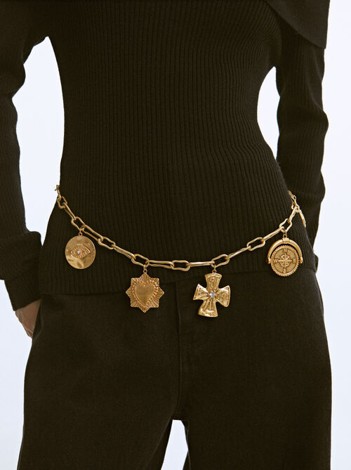 Metal Belt With Charms