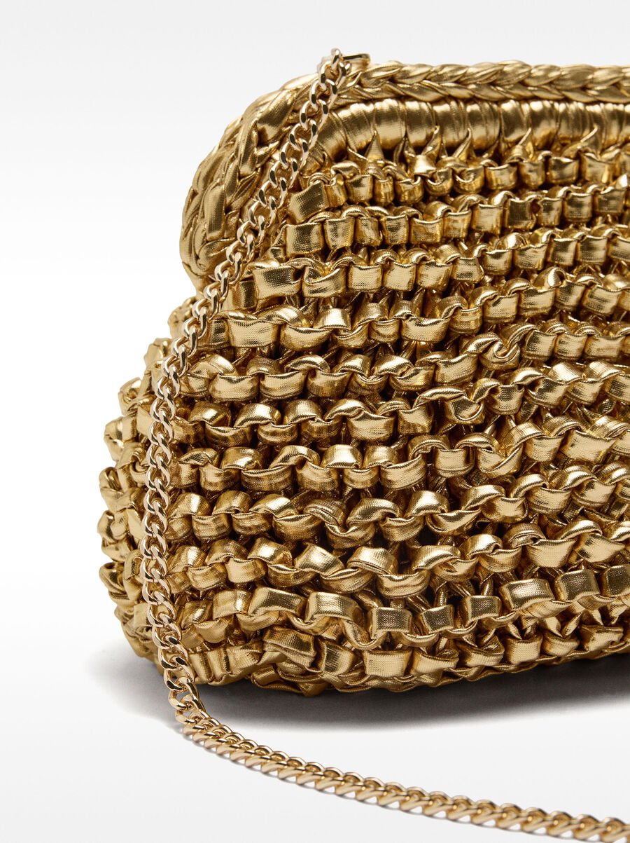 Party bag with golden braided design