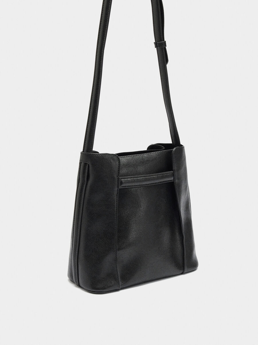 Bucket bag with side folds