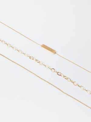 Set Of Golden Necklaces