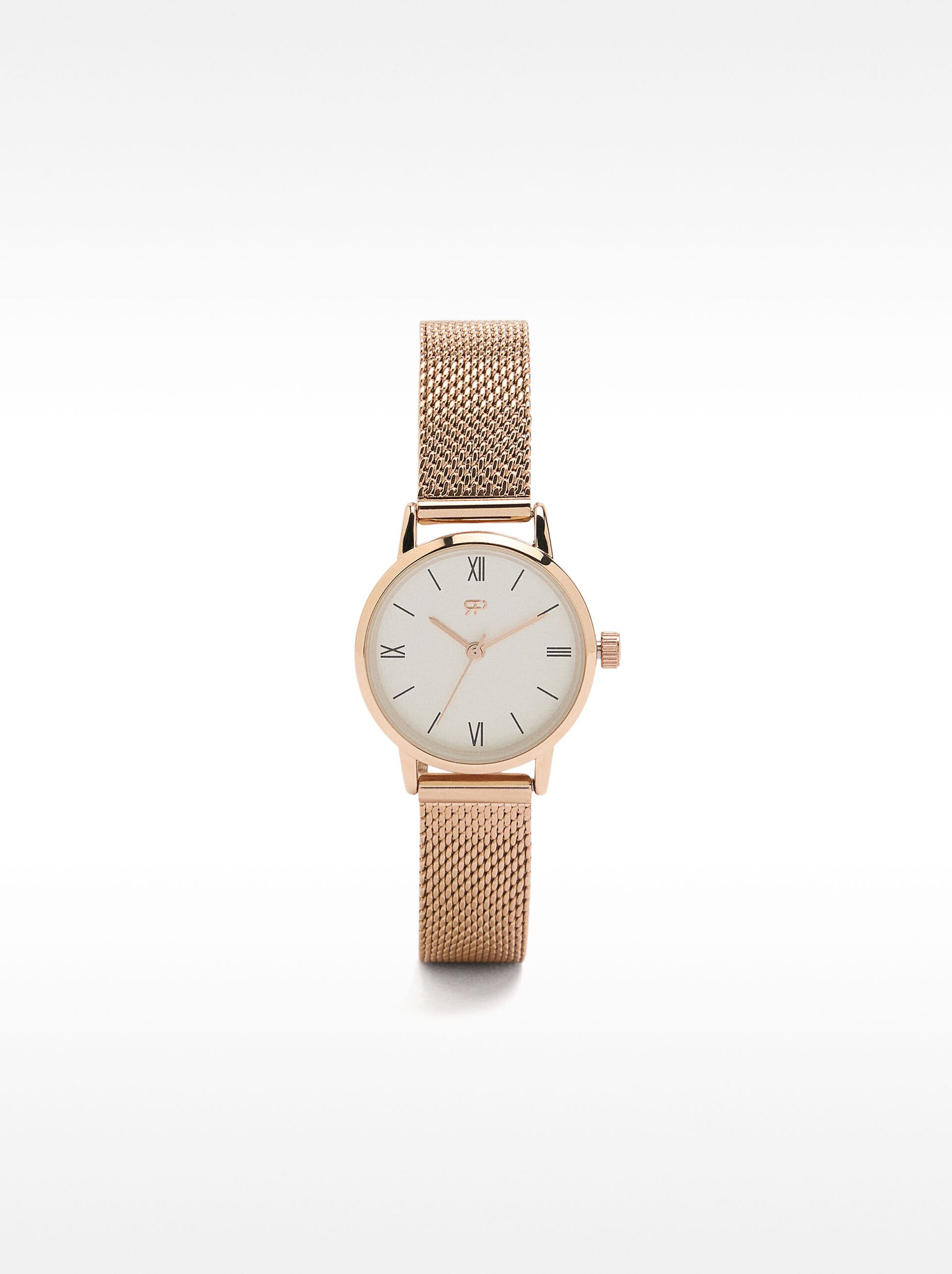 Watch with stainless steel mesh strap image number 0.0