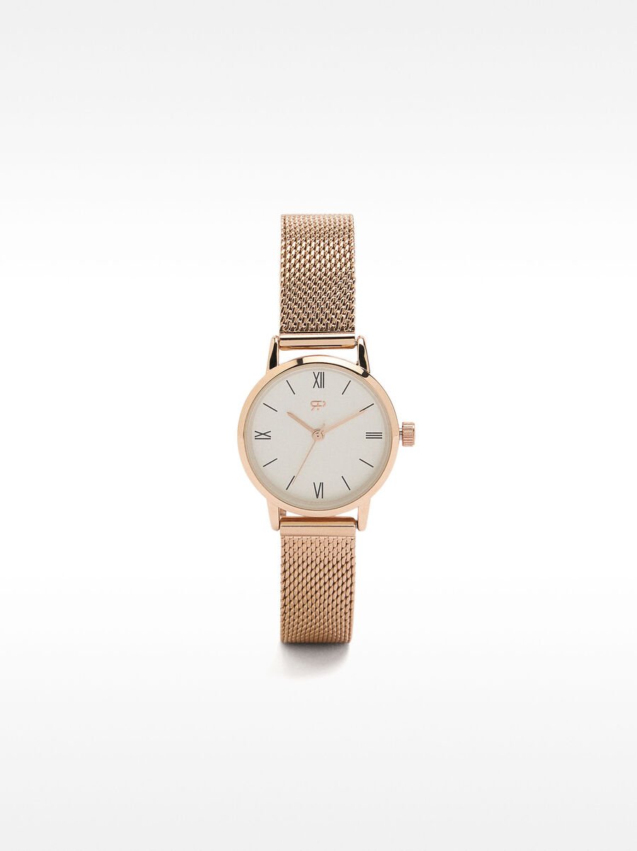 Watch with stainless steel mesh strap