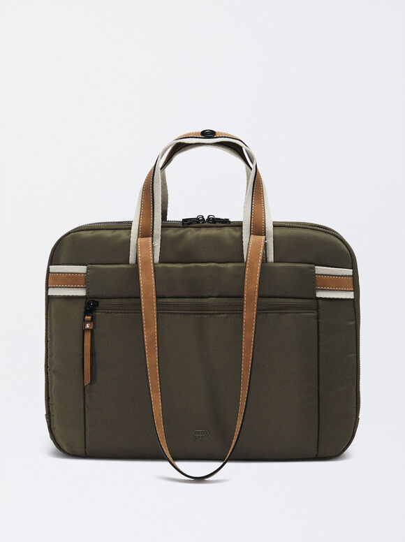 Nylon 15” Laptop Bag, Khaki, hi-res