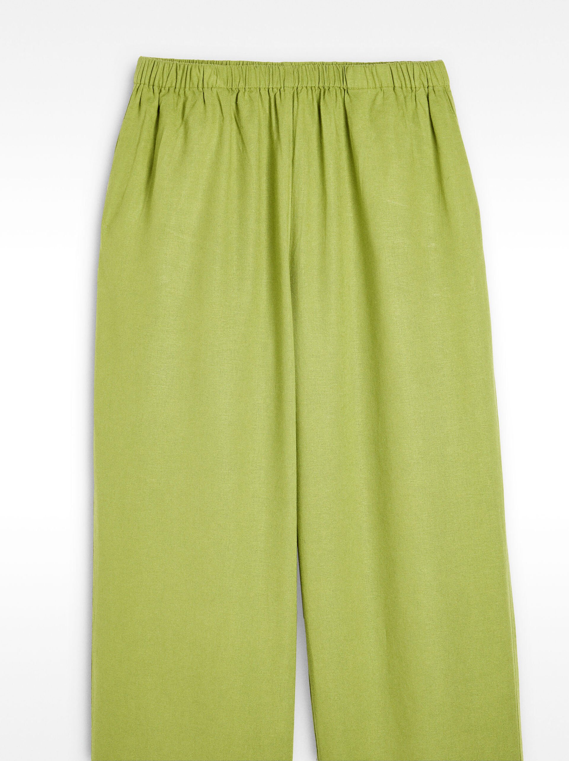 Trousers with linen elastic waistband image number 6.0
