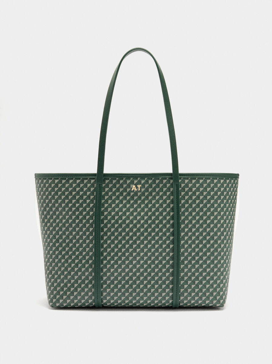 Printed shopper bag removable bag