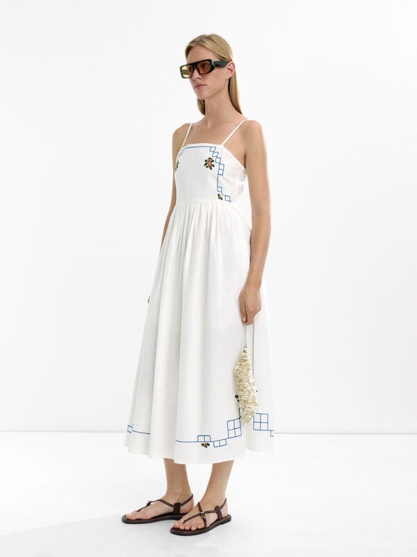 Long dress with embroidery