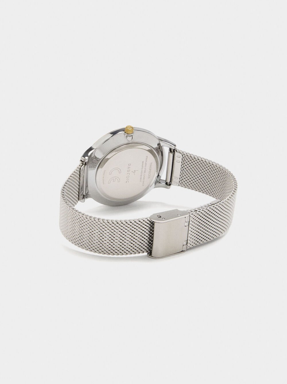 Bicolor watch with stainless steel metal mesh