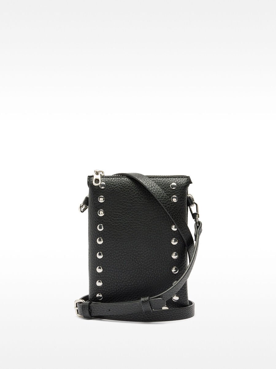 Double crossbody bag with studs