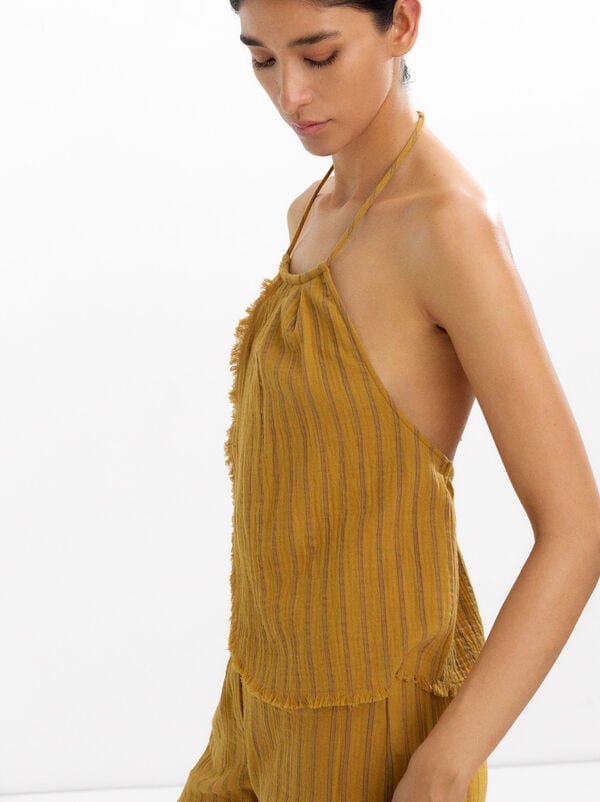 Halter top with stripes