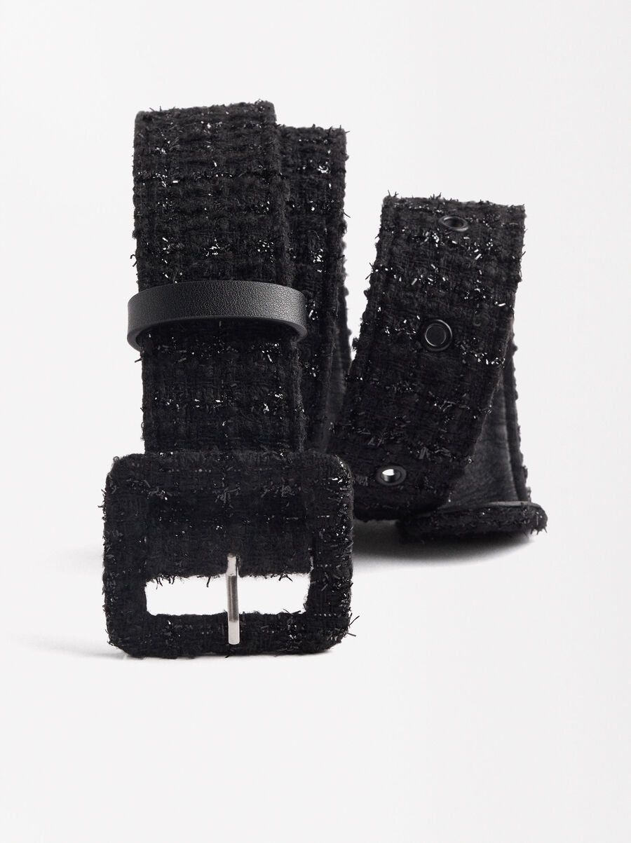 Wide tweed belt