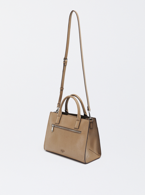 Tote Bag With Removable Bag, Brown, hi-res