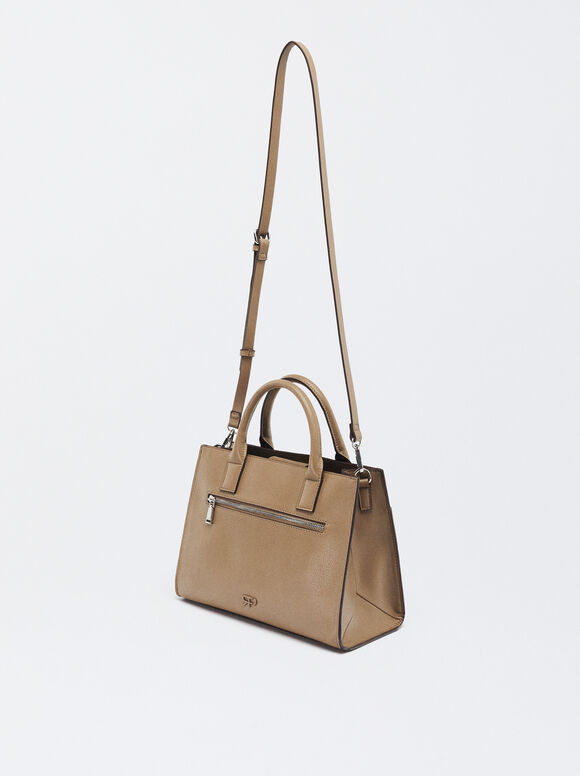 Tote Bag With Removable Bag, Brown, hi-res