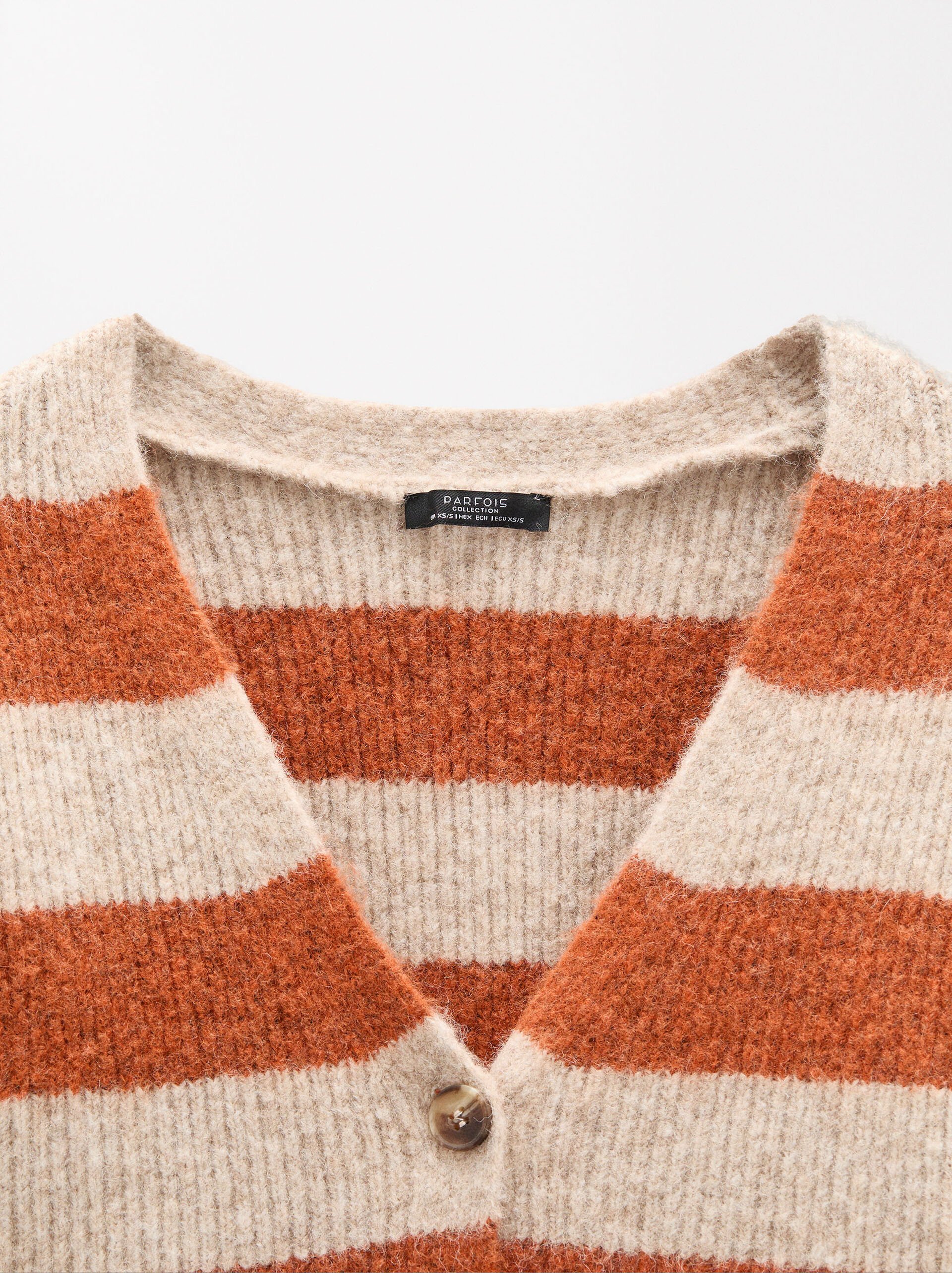 Knit cardigan with stripes image number 5.0
