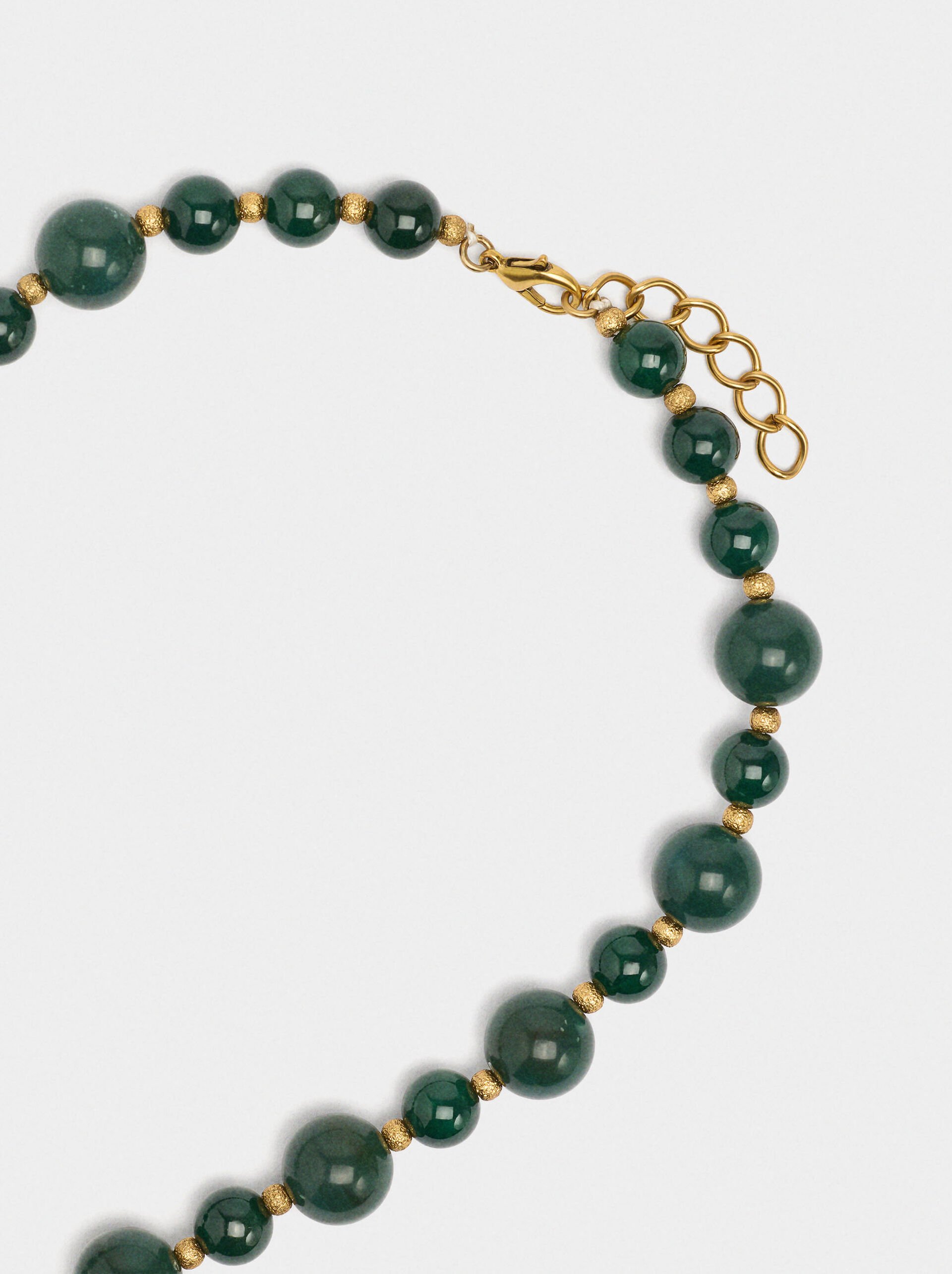 Short necklace of beads with cross pendant image number 3.0