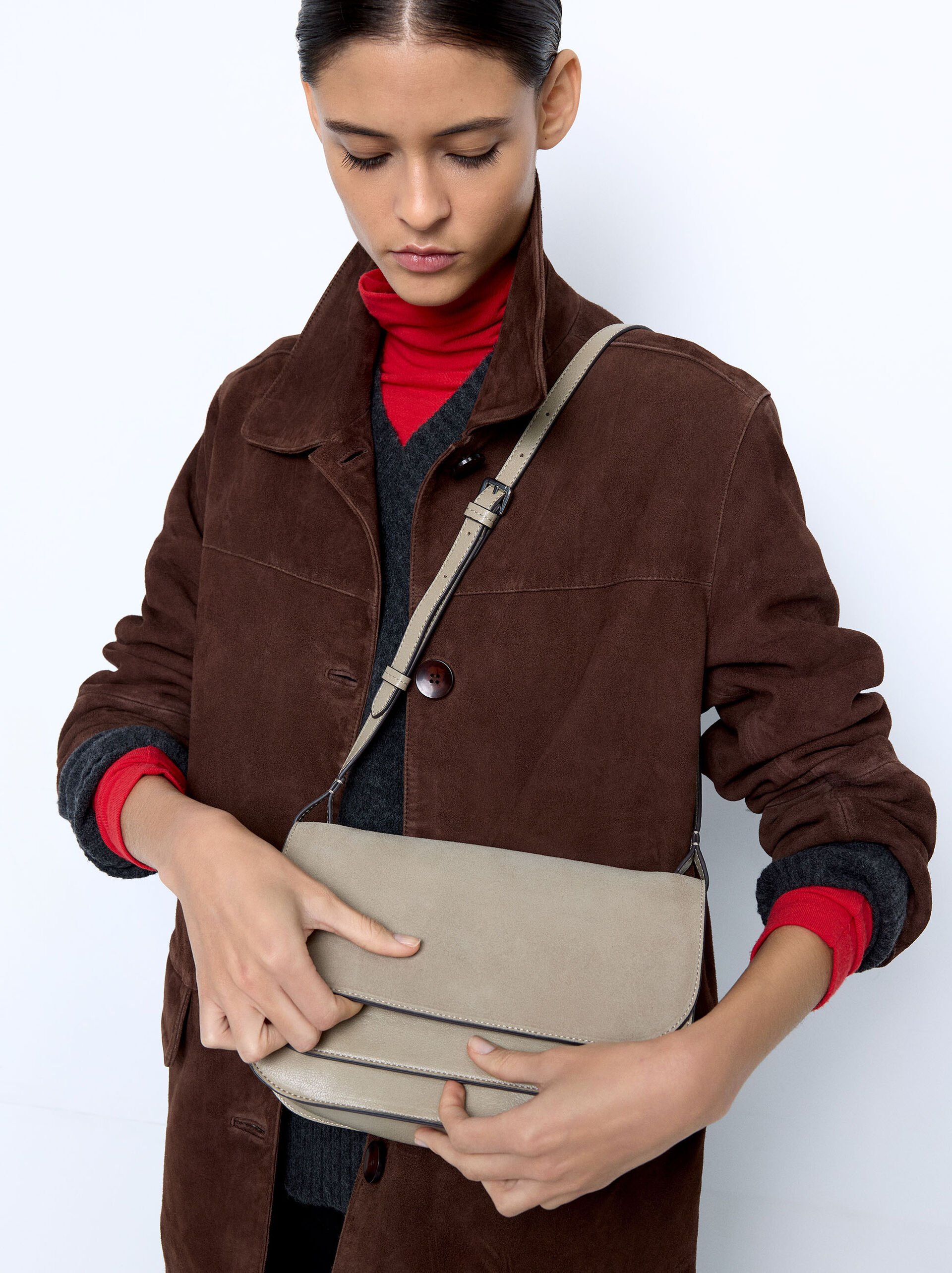 Crossbody bag with double flap image number 4.0